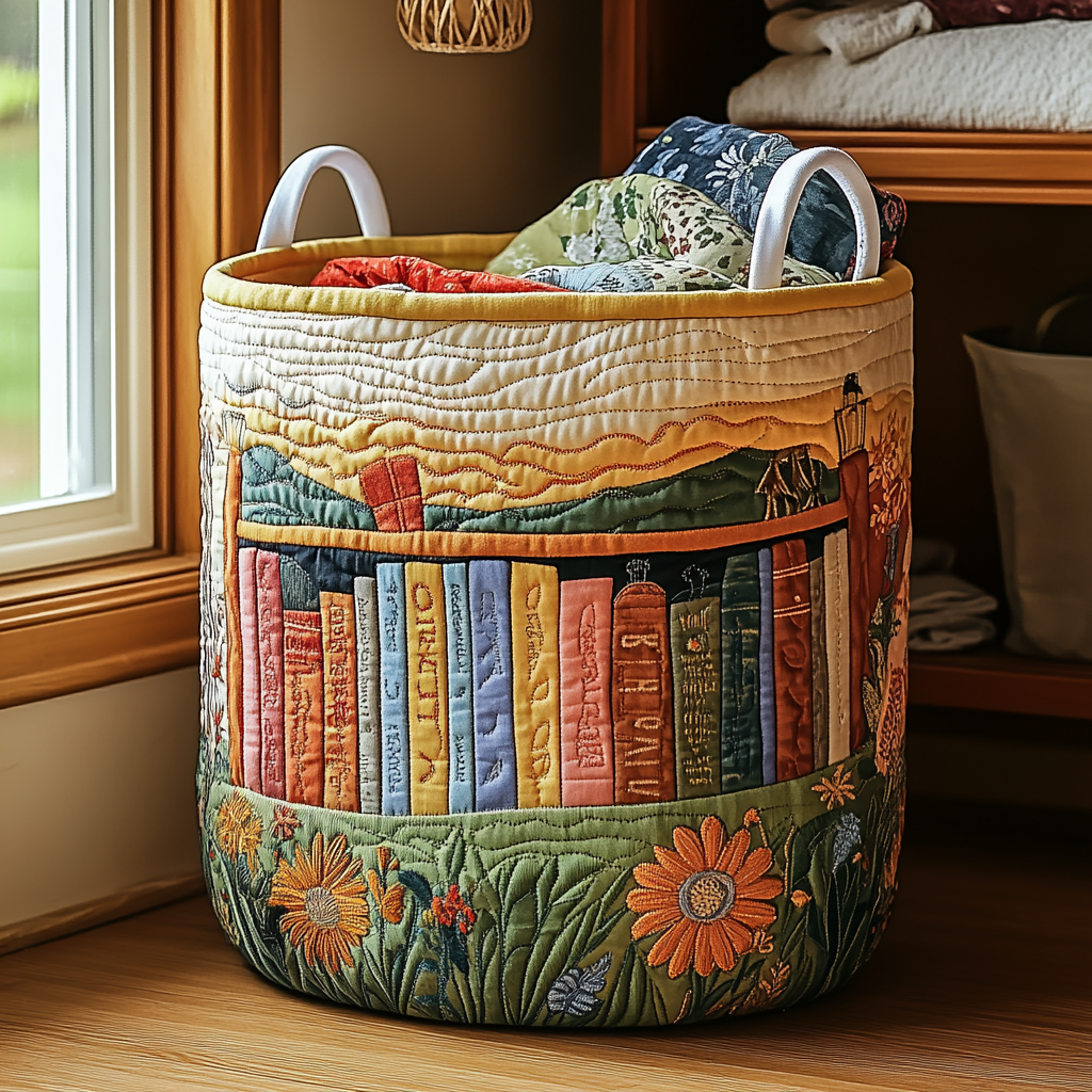 Blooming Shelf Quilted Laundry Basket