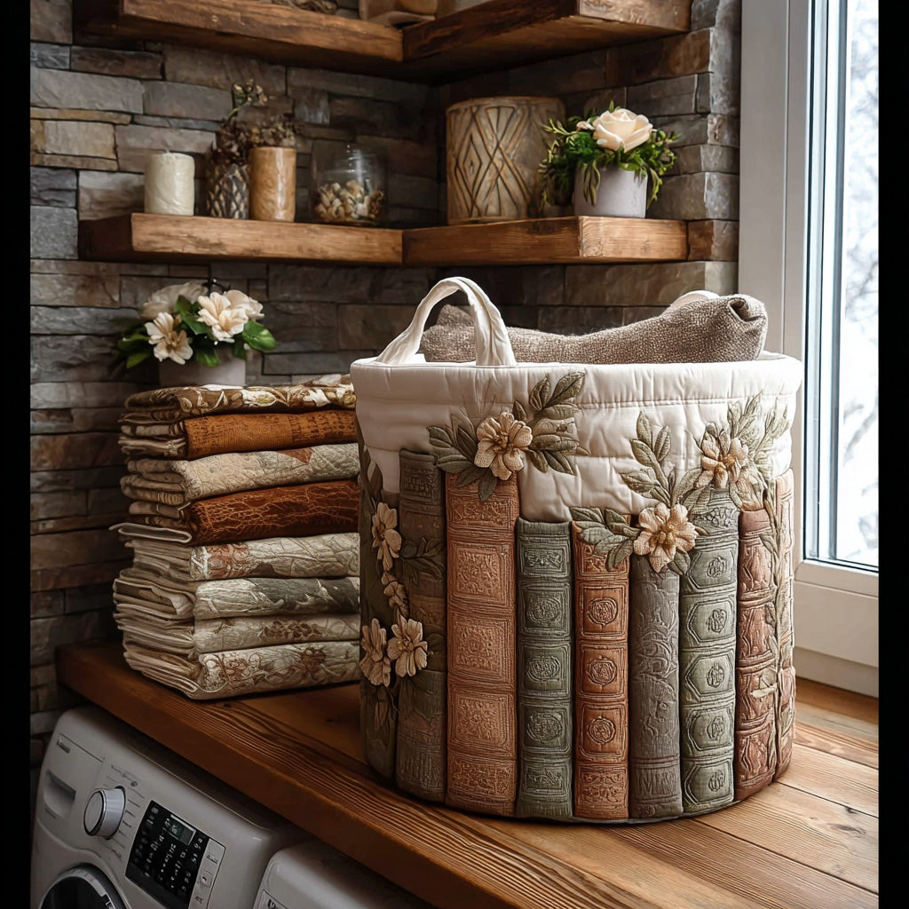 Blossom Chronicle Quilted Laundry Basket