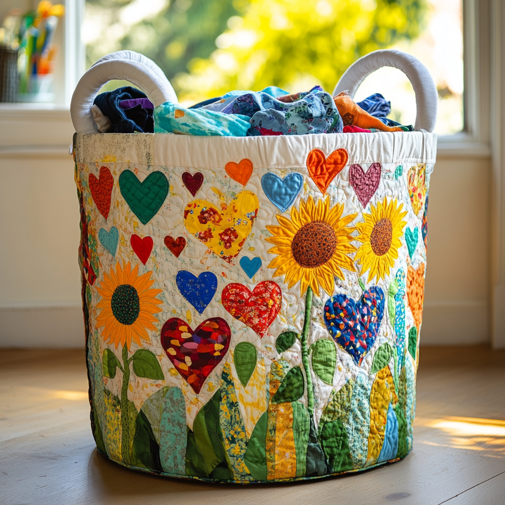 Heartland Love Quilted Laundry Basket