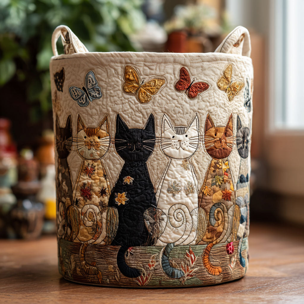 Home of Whiskers Quilted Laundry Basket