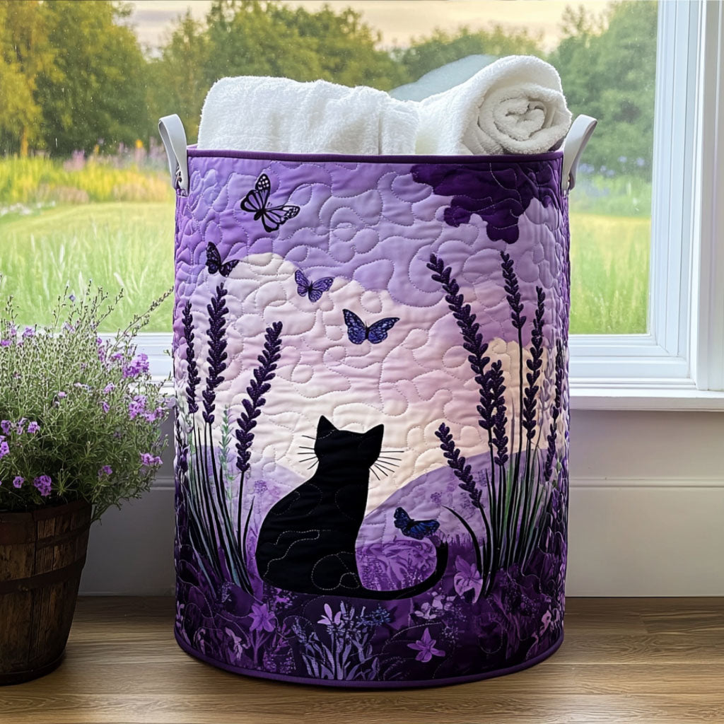 Midnight Meadow Quilted Laundry Basket
