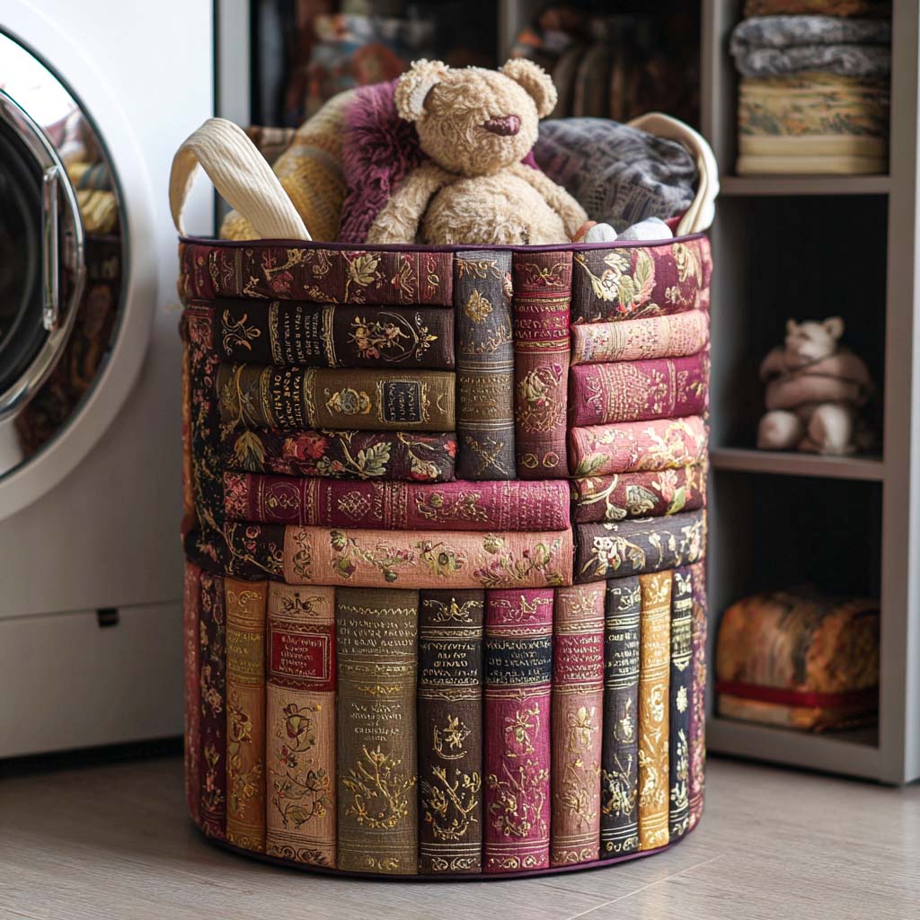 Reading Garden Quilted Laundry Basket