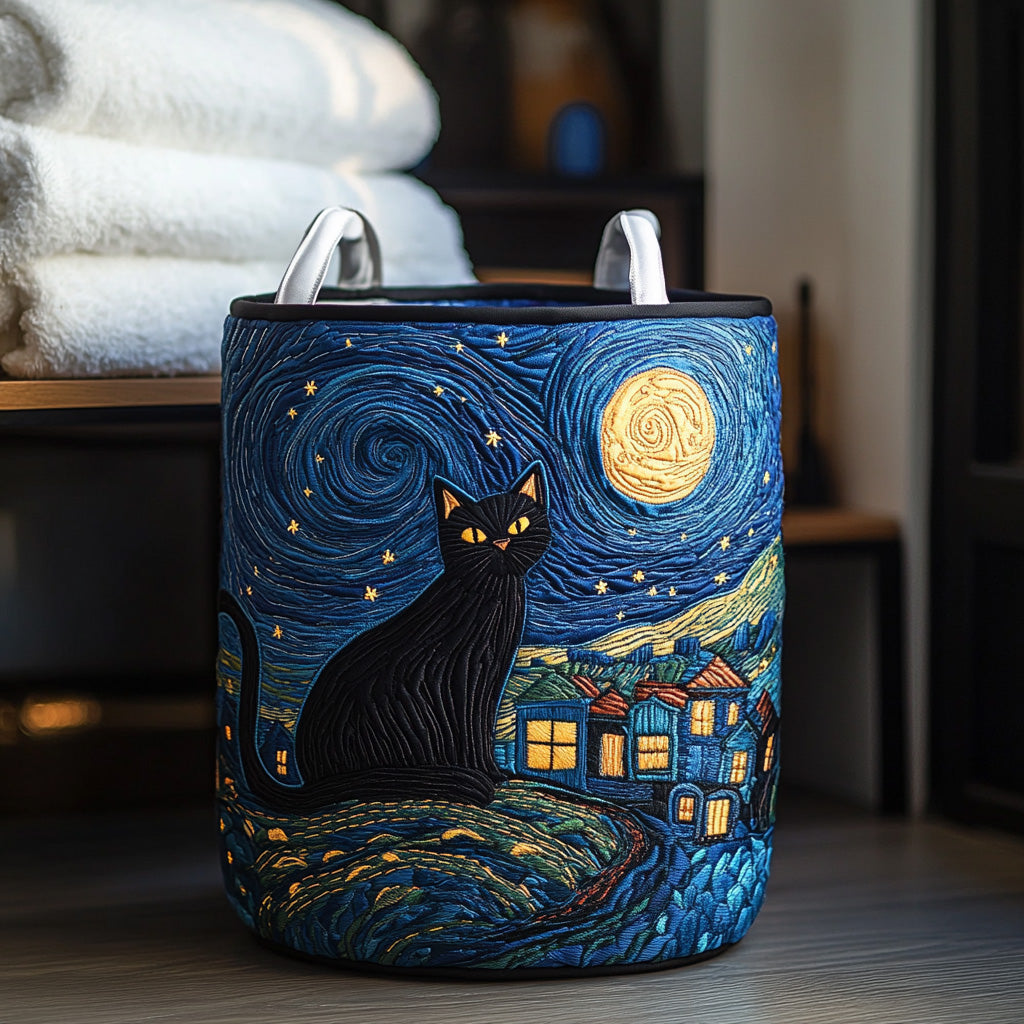 Starry Paws Quilted Laundry Basket